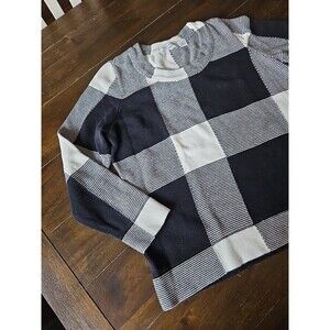 Liz Claiborne Lizwear Women's Size XL Black/ White Patchwork Sweater Heavyweight